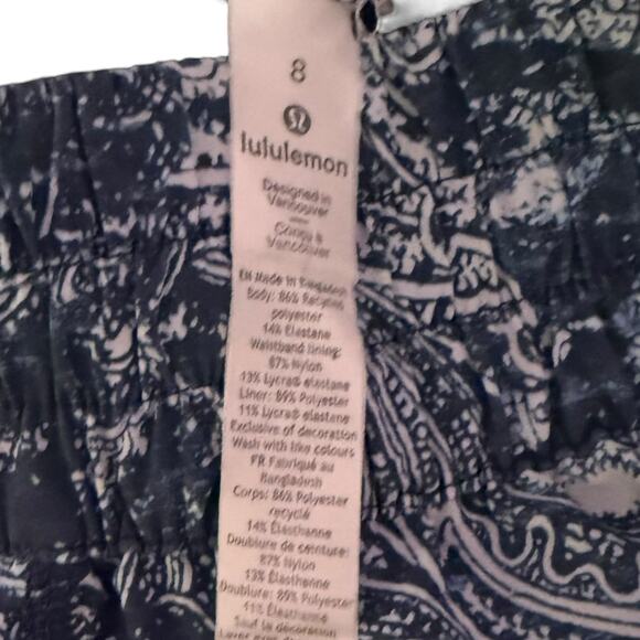 Lululemon Tracker Short V *4" Eternal Wave Starlight Black Size 8 - Picture 12 of 14